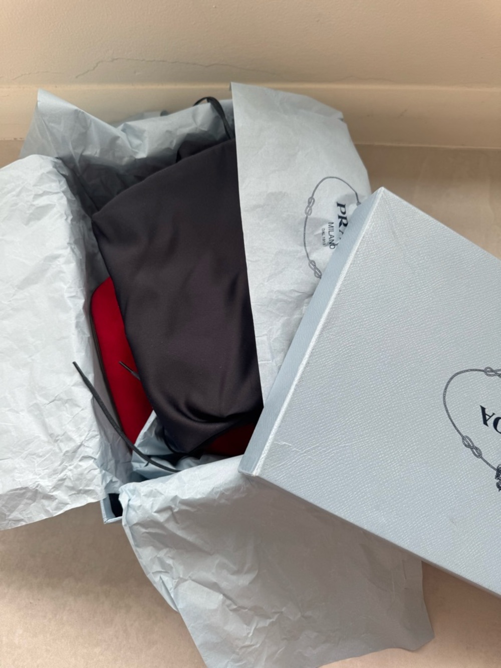 Prada Red Suede Pointed Toe Pumps - Picture 10 of 10